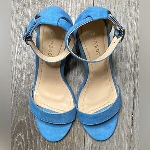 Bamboo Rampage Womens Blue Block Heels Size 6